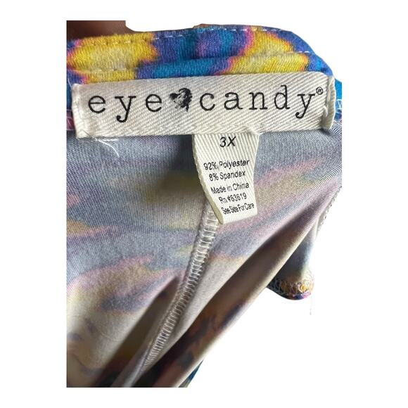 Eye Candy Tie Dye Festival Overall Dress 3X Plus Boho Hippie Retro - Picture 6 of 6